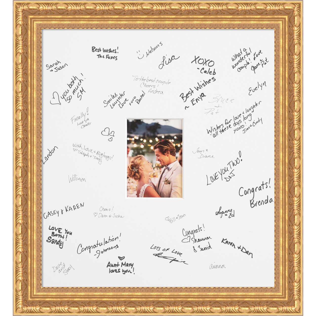 Versailles Signature Mat Picture Frame, Photo Frame Wedding Guest Book Alternative, Autograph Picture Mat for Signature Board, Wedding Celebrations Graduations Support Encouragement or Retirement